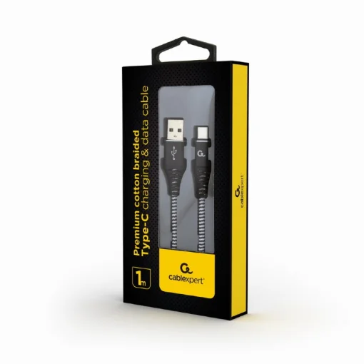 Кабель Cablexpert (CC-USB2B-AMCM-1M-BW) USB 2.0 A - USB Type-C, преміум, 1м, чорний
